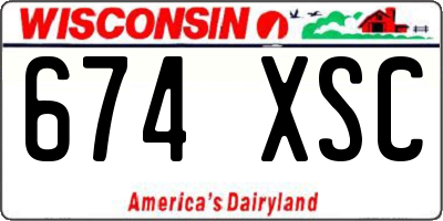 WI license plate 674XSC