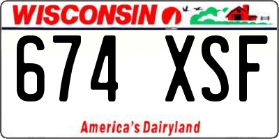 WI license plate 674XSF