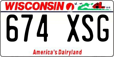 WI license plate 674XSG