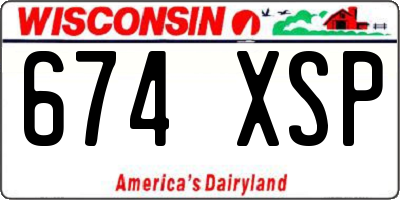 WI license plate 674XSP