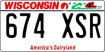 WI license plate 674XSR