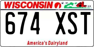 WI license plate 674XST