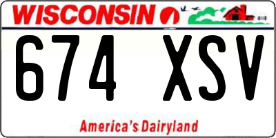 WI license plate 674XSV