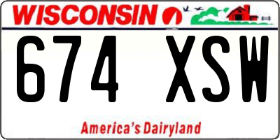 WI license plate 674XSW
