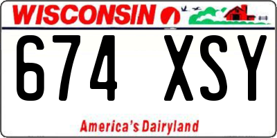 WI license plate 674XSY