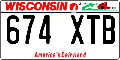 WI license plate 674XTB
