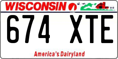 WI license plate 674XTE