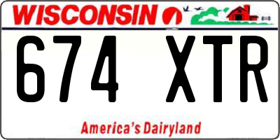 WI license plate 674XTR