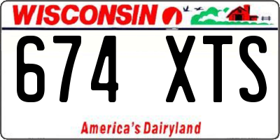 WI license plate 674XTS