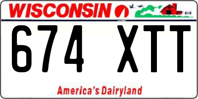 WI license plate 674XTT