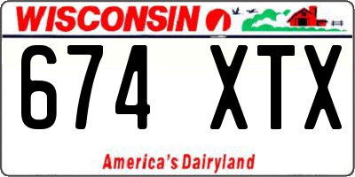 WI license plate 674XTX
