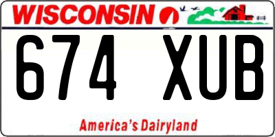WI license plate 674XUB