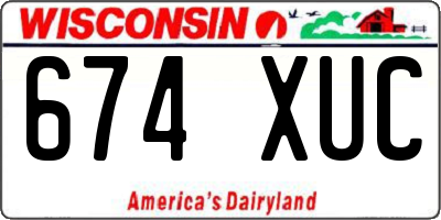 WI license plate 674XUC