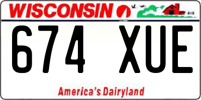 WI license plate 674XUE