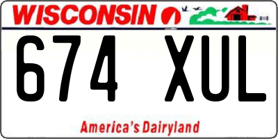 WI license plate 674XUL