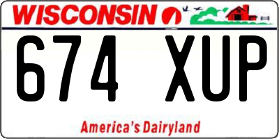 WI license plate 674XUP
