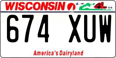 WI license plate 674XUW
