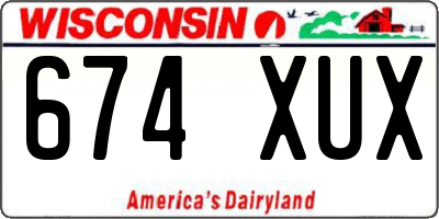 WI license plate 674XUX