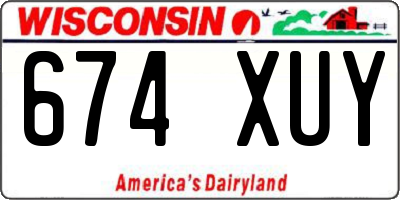 WI license plate 674XUY