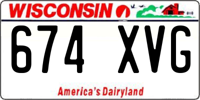 WI license plate 674XVG