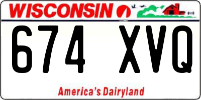 WI license plate 674XVQ