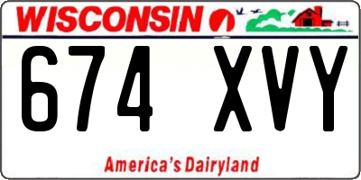 WI license plate 674XVY