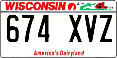 WI license plate 674XVZ