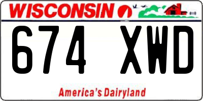 WI license plate 674XWD