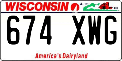 WI license plate 674XWG