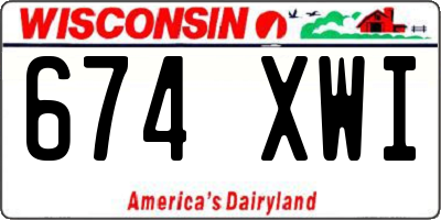 WI license plate 674XWI