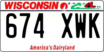 WI license plate 674XWK