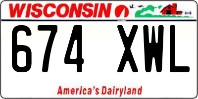 WI license plate 674XWL