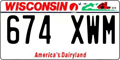 WI license plate 674XWM