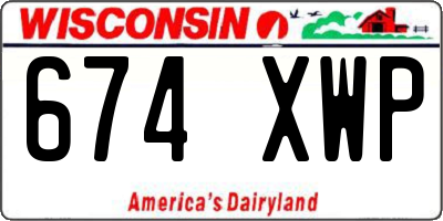 WI license plate 674XWP