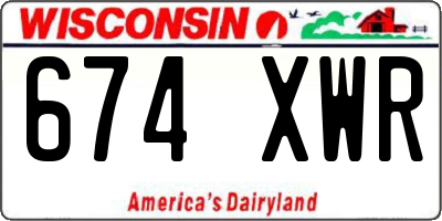 WI license plate 674XWR
