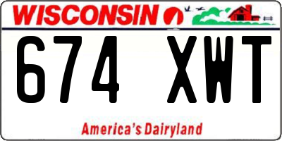WI license plate 674XWT