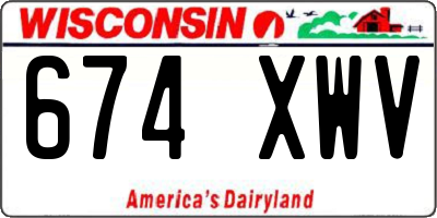 WI license plate 674XWV