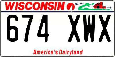 WI license plate 674XWX