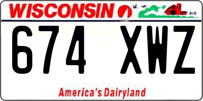 WI license plate 674XWZ