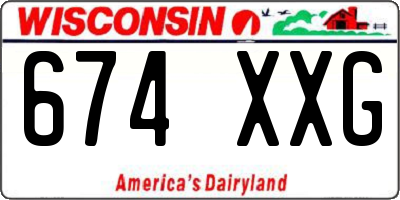 WI license plate 674XXG