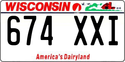 WI license plate 674XXI