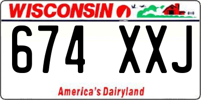 WI license plate 674XXJ