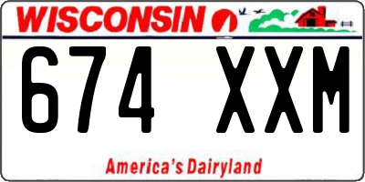 WI license plate 674XXM