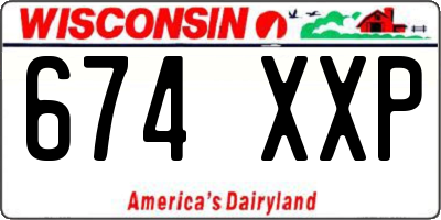 WI license plate 674XXP
