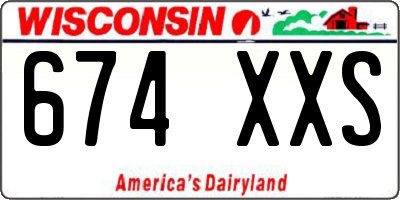 WI license plate 674XXS