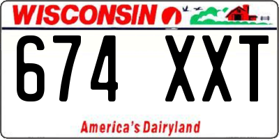 WI license plate 674XXT