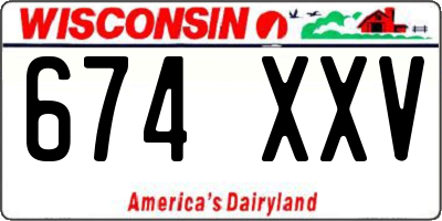 WI license plate 674XXV