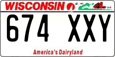 WI license plate 674XXY