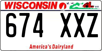 WI license plate 674XXZ