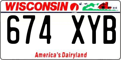 WI license plate 674XYB
